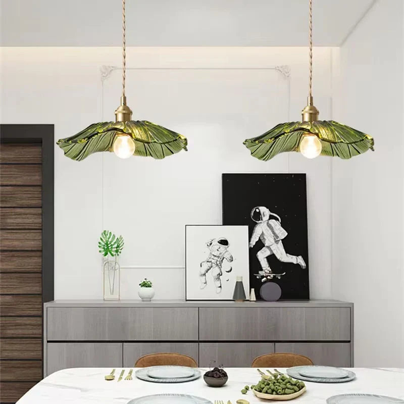 Suspensions vintage en verre à fleur Mon Luminaire™