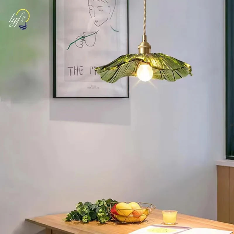 Suspensions vintage en verre à fleur Mon Luminaire™