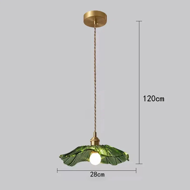 Suspensions vintage en verre à fleur Vert / Blanc chaud (3000K) Mon Luminaire™