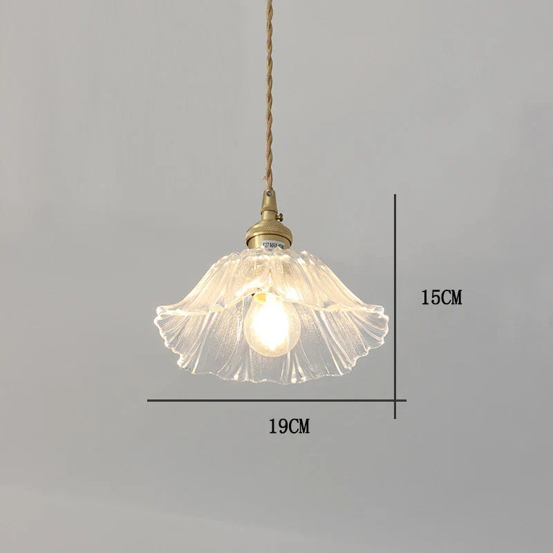 Suspensions vintage fleur en verre Blanc / Blanc chaud (3000K) Maison de la Lumière